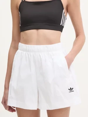 adidas Originals szorty Essential damskie kolor biały gładkie medium waist JD1510