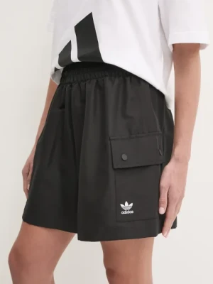 adidas Originals szorty Essential damskie kolor czarny gładkie high waist JD1514