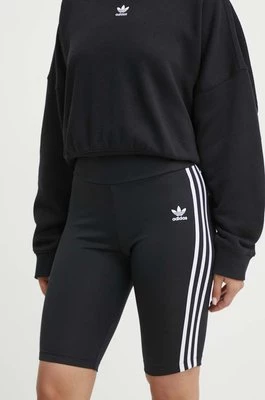 adidas Originals szorty damskie kolor czarny gładkie medium waist