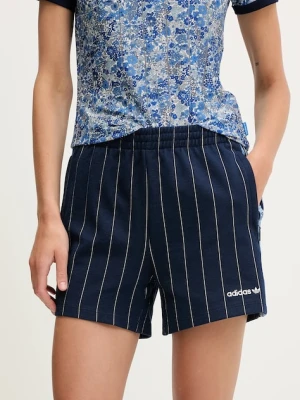 adidas Originals szorty Liberty damskie kolor granatowy wzorzyste high waist JC5309