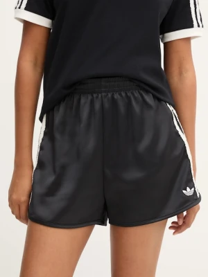 adidas Originals szorty Ruffle Shorts damskie kolor czarny z aplikacją high waist KC8816