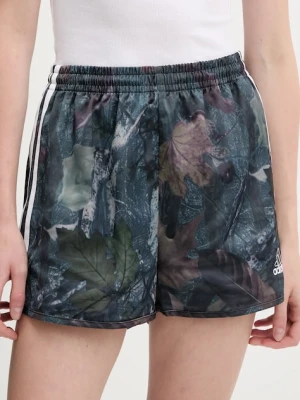 adidas Originals szorty Satin Shorts damskie kolor czarny wzorzyste high waist KE3739