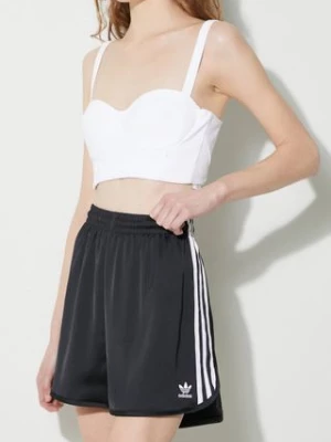 adidas Originals szorty Satin sprint damskie kolor czarny z aplikacją high waist  IU2528