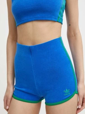 adidas Originals szorty Short Shrts damskie kolor niebieski gładkie high waist JG8059