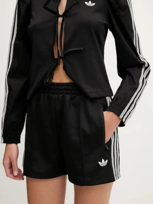 adidas Originals szorty Shorts damskie kolor czarny z aplikacją high waist KC0680