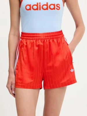 adidas Originals szorty Shorts damskie kolor czerwony wzorzyste high waist KD2286