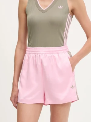 adidas Originals szorty Shorts damskie kolor różowy z aplikacją high waist KD2282