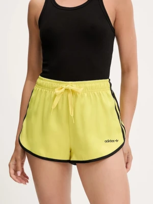 adidas Originals szorty Sprinter Shorts damskie kolor żółty z aplikacją high waist JD3611