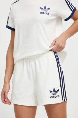 adidas Originals szorty Terry damskie kolor biały z aplikacją high waist IT9841