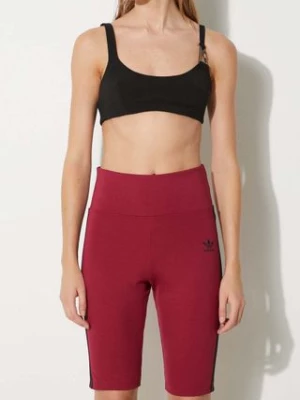 adidas Originals szorty Trefoil Moments HE0406 damskie kolor fioletowy z aplikacją high waist HE0406-LEGBUR