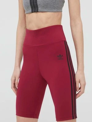 adidas Originals szorty Trefoil Moments HE0406 damskie kolor fioletowy z aplikacją high waist HE0406-LEGBUR