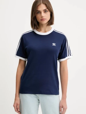 adidas Originals t-shirt 3 Stripe Tee damski kolor niebieski JY4852