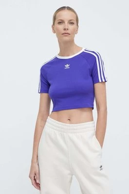 adidas Originals t-shirt 3-Stripes Baby Tee damski kolor fioletowy IP0661