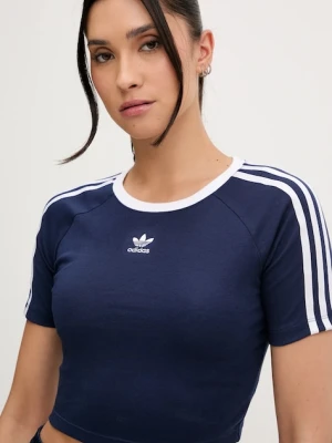 adidas Originals t-shirt 3-Stripes damski kolor granatowy JY4859