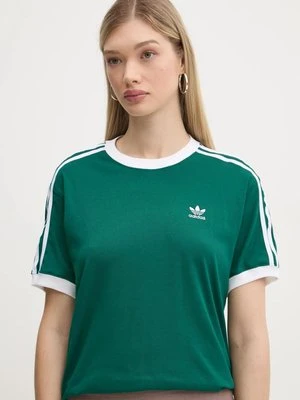 adidas Originals t-shirt 3-Stripes damski kolor zielony JD4571