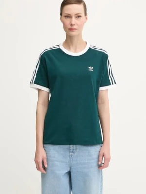 adidas Originals t-shirt 3-Stripes damski kolor zielony JY4855