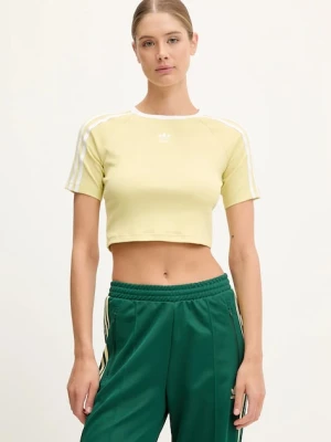 adidas Originals t-shirt 3-Stripes damski kolor żółty JD0307
