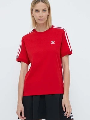 adidas Originals t-shirt 3-Stripes Tee damski kolor czerwony IR8050