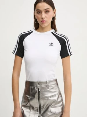 adidas Originals t-shirt 3S SLIM TEE damski kolor biały JD0834