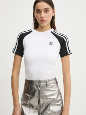 adidas Originals t-shirt 3S SLIM TEE damski kolor biały JD0834