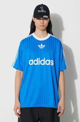 adidas Originals t-shirt Adicolor Poly Tee męski kolor niebieski wzorzysty IM9456