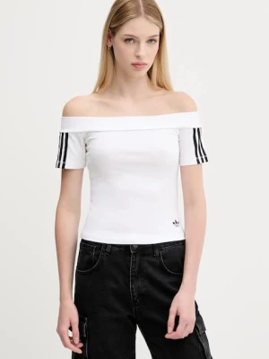 adidas Originals t-shirt Bandeau Ss damski kolor biały dekolt hiszpański JV9741
