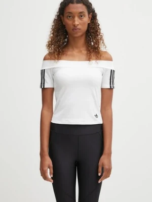 adidas Originals t-shirt Bandeau Ss damski kolor biały dekolt hiszpański JV9741