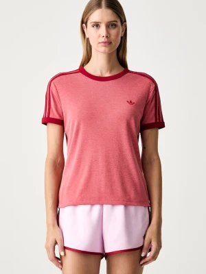 adidas Originals T-shirt basic damski z bawełną Heather czerwony