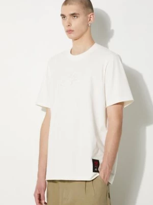 adidas Originals t-shirt bawełniany 100T T Shirt męski kolor beżowy z aplikacją IW4593