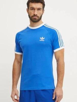 adidas Originals t-shirt bawełniany 3-Stripes męski kolor fioletowy wzorzysty JD2880