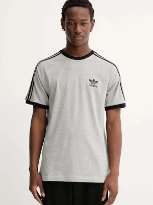 adidas Originals t-shirt bawełniany 3-Stripes męski kolor szary melanżowy JY1369