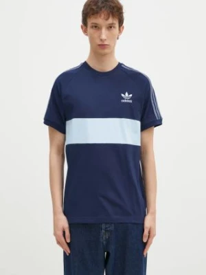 adidas Originals t-shirt bawełniany 3-Stripes Panel męski kolor granatowy z aplikacją JD4276