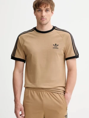 adidas Originals t-shirt bawełniany 3-Stripes Tee męski kolor beżowy z aplikacją JY1370