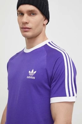 adidas Originals t-shirt bawełniany 3-Stripes Tee męski kolor fioletowy z aplikacją IM9394