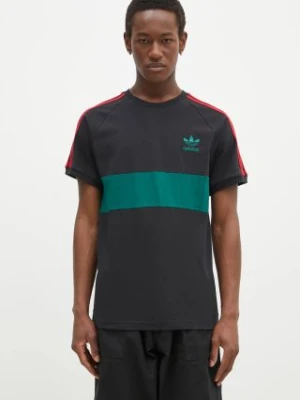 adidas Originals t-shirt bawełniany 3S PANEL TEE męski kolor czarny wzorzysty JP1272
