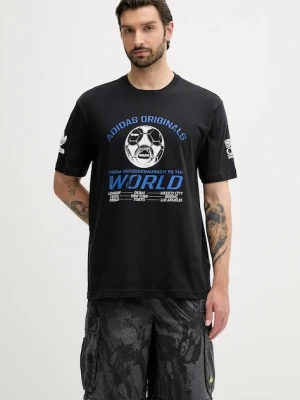 adidas Originals t-shirt bawełniany 90S Football Tee męski kolor czarny z nadrukiem JX3064