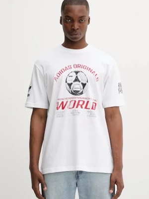 Zdjęcie produktu adidas Originals t-shirt bawełniany 90S Ftbl Tee męski kolor biały z nadrukiem JX3065