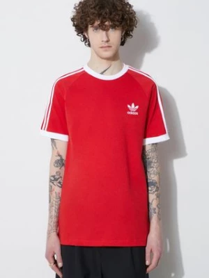 adidas Originals t-shirt bawełniany Adicolor Classics 3-Stripes kolor czerwony wzorzysty IA4852