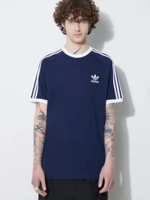 adidas Originals t-shirt bawełniany Adicolor Classics 3-Stripes kolor granatowy wzorzysty IA4850