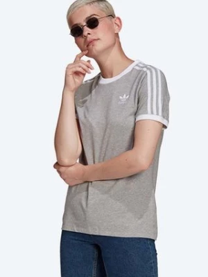 adidas Originals t-shirt bawełniany adicolor Classics 3-Stripes kolor szary z aplikacją GN2909-SZARY