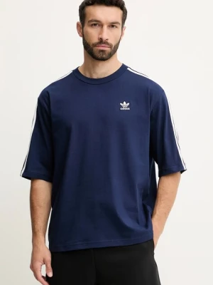 adidas Originals t-shirt bawełniany Adicolor męski kolor granatowy z aplikacją JP1059