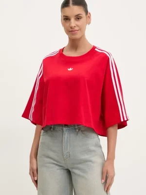 adidas Originals t-shirt bawełniany BOXY TEE damski kolor czerwony JY8885