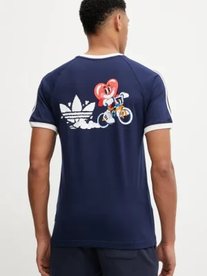 adidas Originals t-shirt bawełniany Cali Tee męski kolor granatowy z aplikacją JP0984
