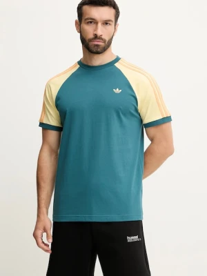 Zdjęcie produktu adidas Originals t-shirt bawełniany Cali Tee męski kolor turkusowy wzorzysty KC4961