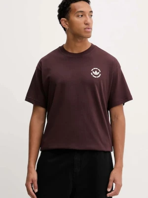 adidas Originals t-shirt bawełniany Camel Treffy męski kolor brązowy z nadrukiem HY4987