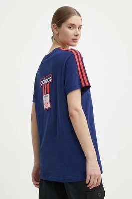 adidas Originals t-shirt bawełniany damski kolor granatowy IU2476