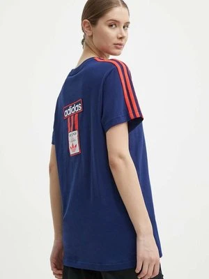 adidas Originals t-shirt bawełniany damski kolor granatowy IU2476