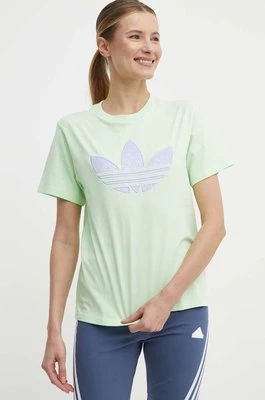 adidas Originals t-shirt bawełniany damski kolor zielony IU2374