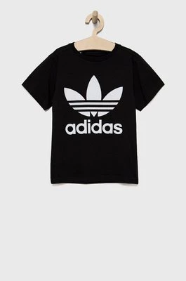 adidas Originals t-shirt bawełniany dziecięcy H25245 kolor czarny z nadrukiem