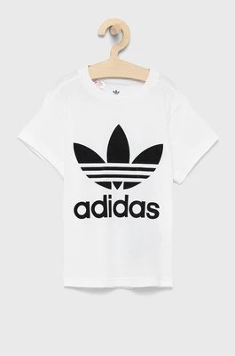 adidas Originals T-shirt bawełniany dziecięcy H25246 kolor biały z nadrukiem